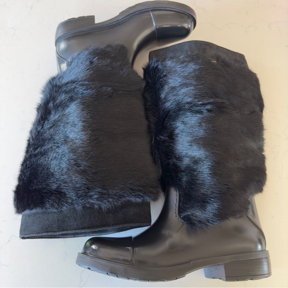 Oscar Sport Faux Fur Rain boots in black Size: 41 IT/10.5 US
